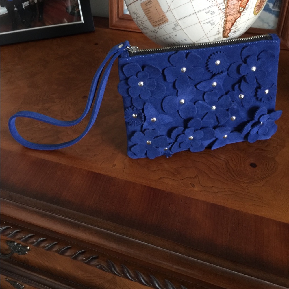 NWOT Royal Blue Studded Wristlet.